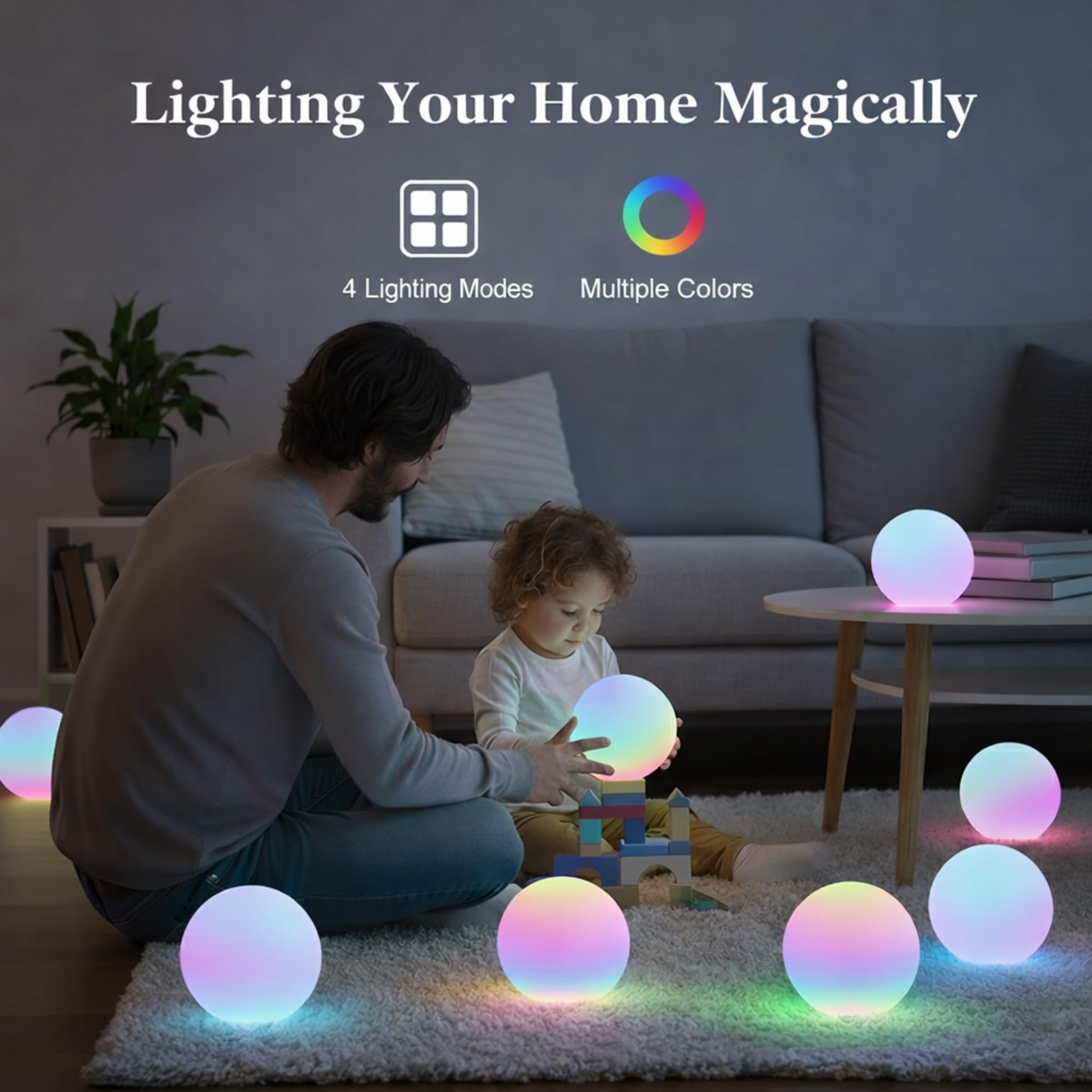 callyan remote beside orb illustrating easy adjustments and brightness control benefit