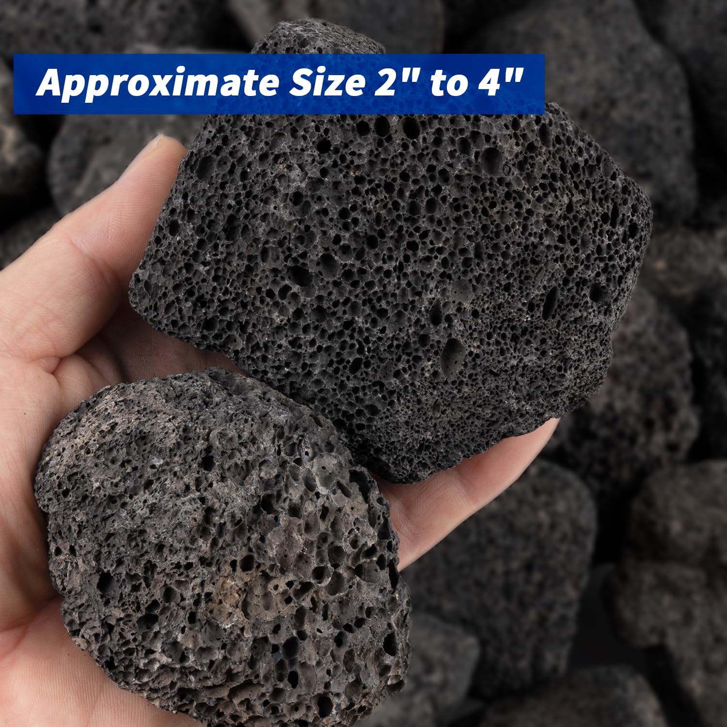 Calofulston close-up of porous lava rock texture for improved heat retention