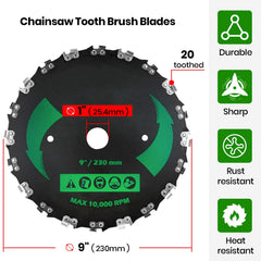 CALPALMY close-up of saw-tooth profile demonstrating sharp teeth for faster brush cutting