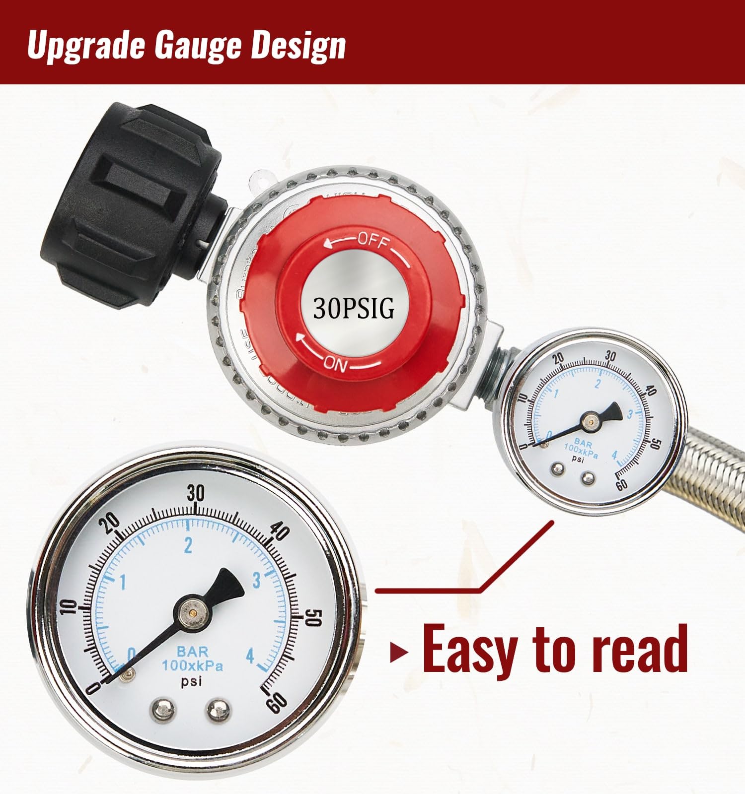 CALPOSE hose connected to a grill in use demonstrating secure high-pressure operation