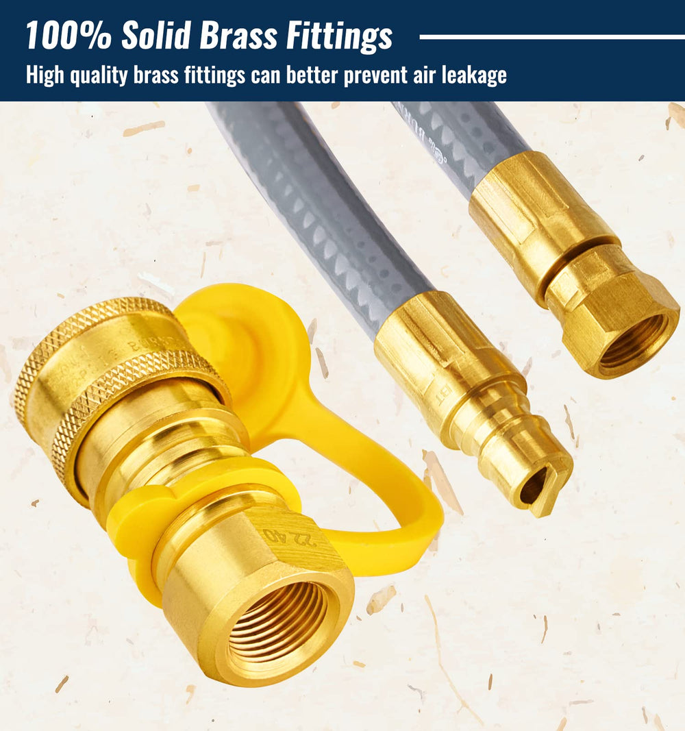 CALPOSE hose beside ruler showing 40 ft length for extended reach