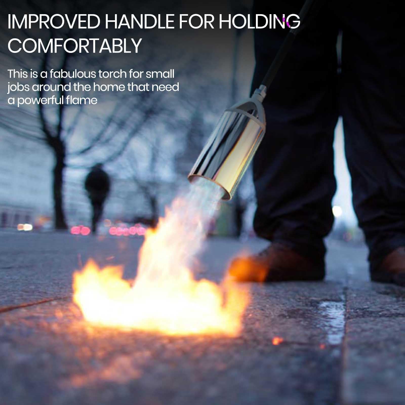 CALPOSE torch staged in garden illustrating versatile outdoor maintenance benefits