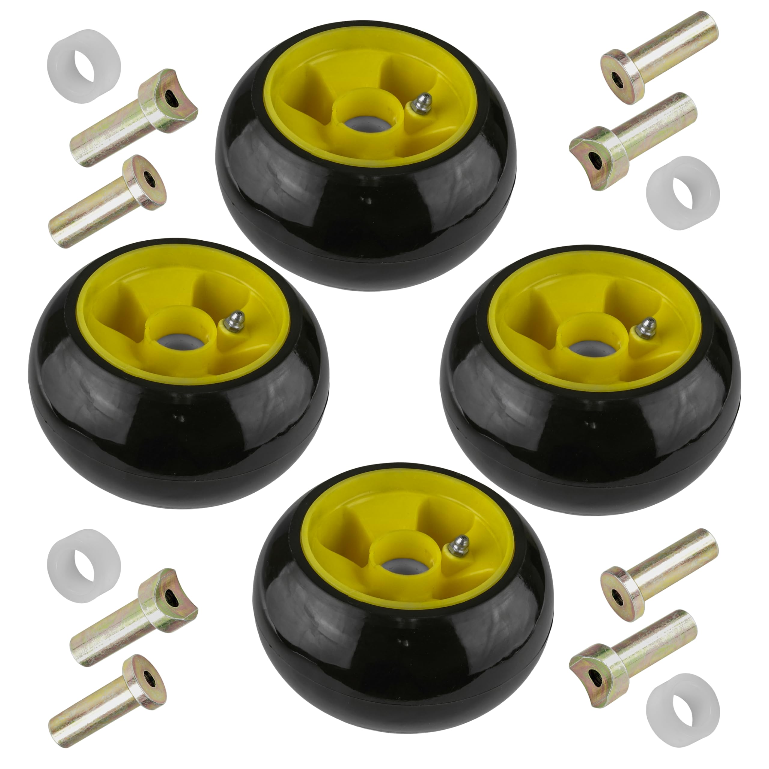 Caltric comparison with old wheel showing improved shape and turf protection