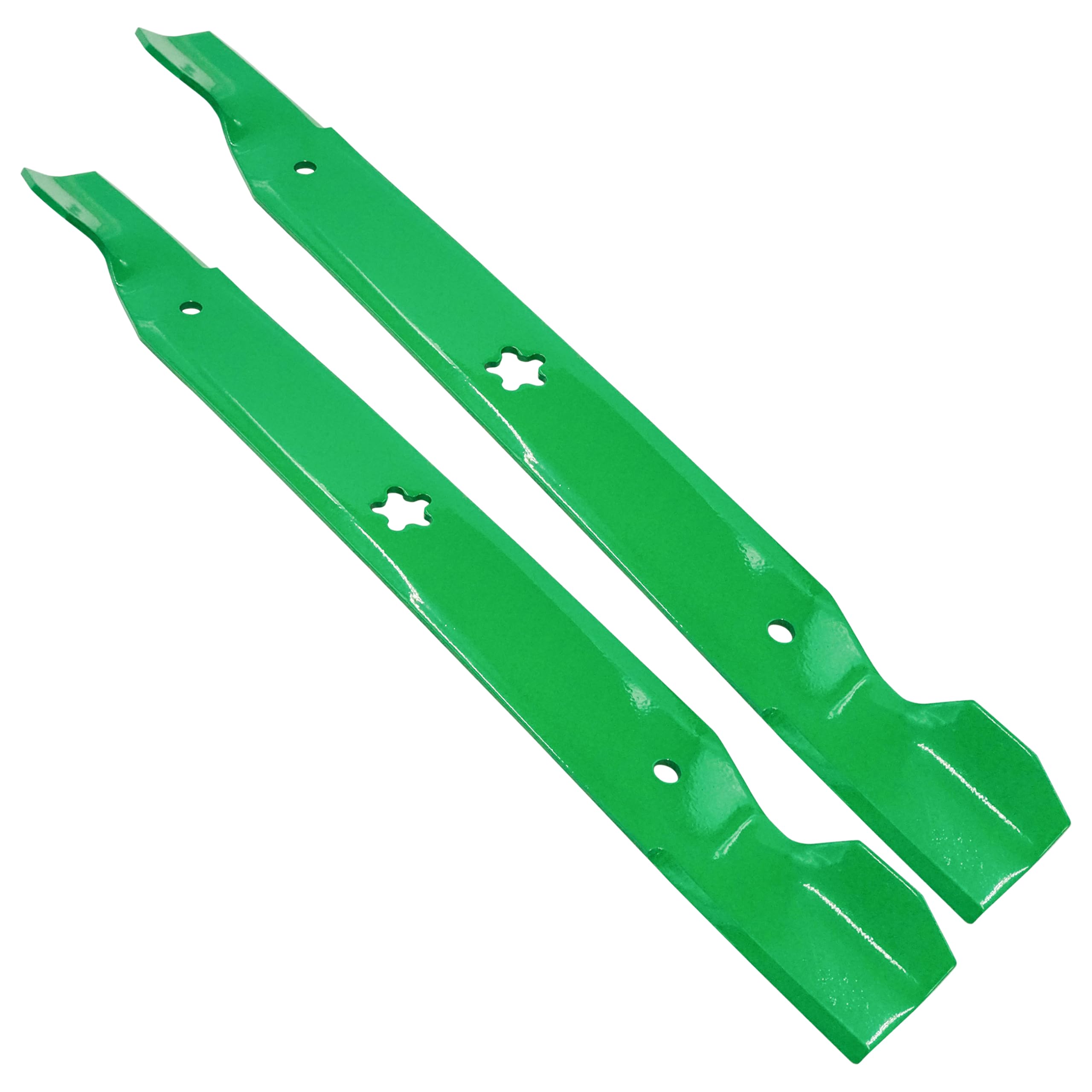 Caltric front-facing blades showing full 42-inch profile and improved cutting performance