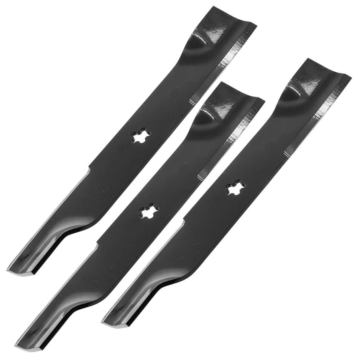 Caltric front view of three blades showing fit and finish for reliable replacement