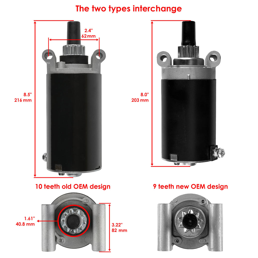 Caltric starter side showing mounting flange and bolt holes for easy alignment