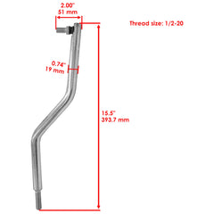 Caltric steering drag link close-up threaded end with durable finish for secure fit
