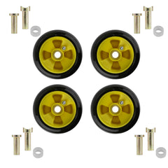 Caltric wheel mounted on mower deck demonstrating proper support