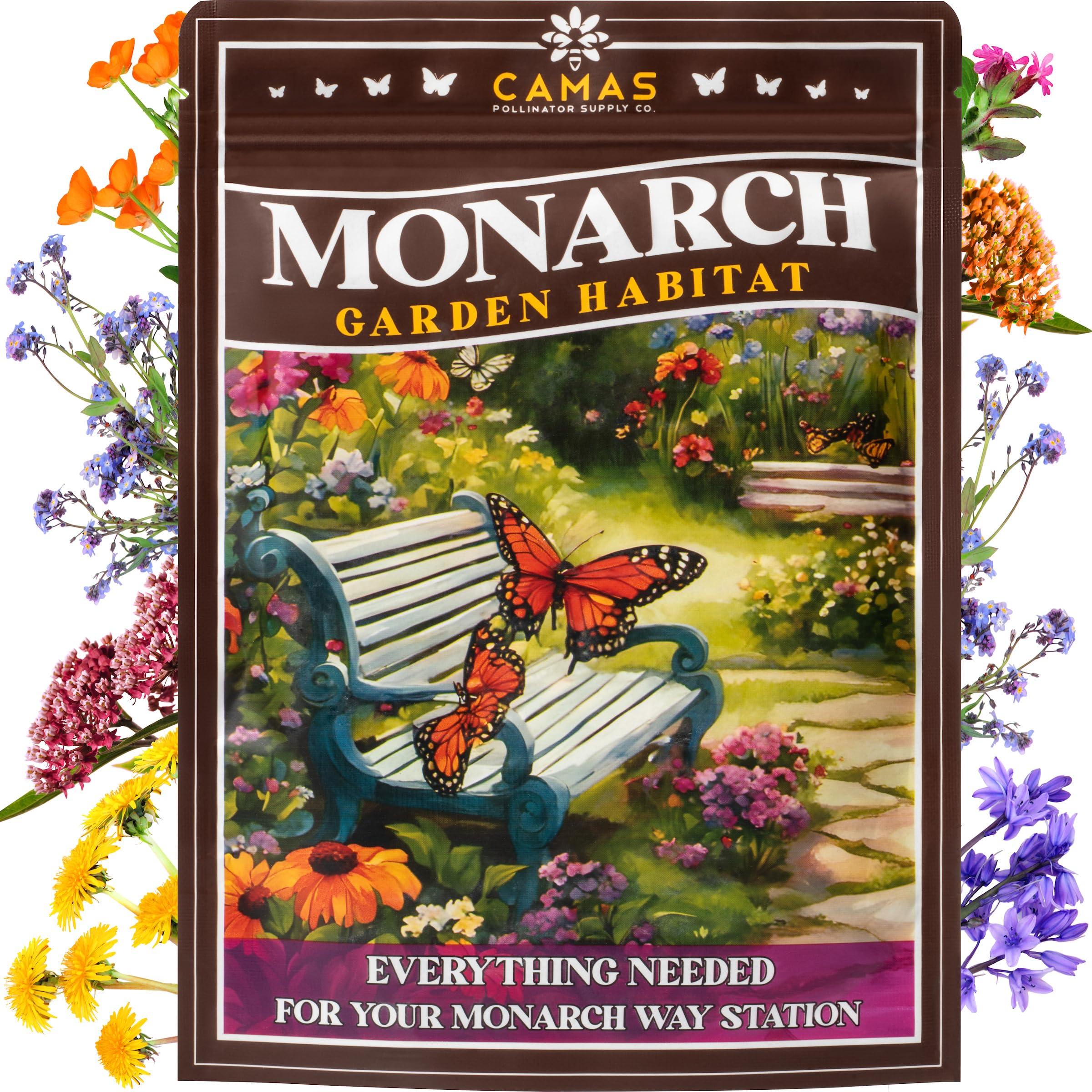 CAMAS POLLINATOR SUPPLY CO. front packaging showing kit benefits