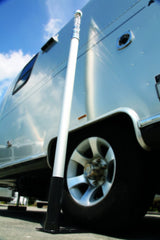 Camco close-up of telescoping push-button lock demonstrating secure height setting benefit
