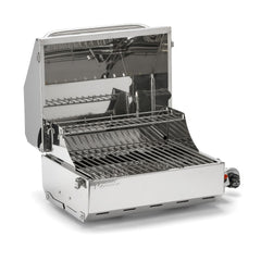 Camco Kuuma front view with lid closed showing portable latch and durable finish