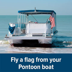 Camco mounted on pontoon rail showing secure installation while cruising