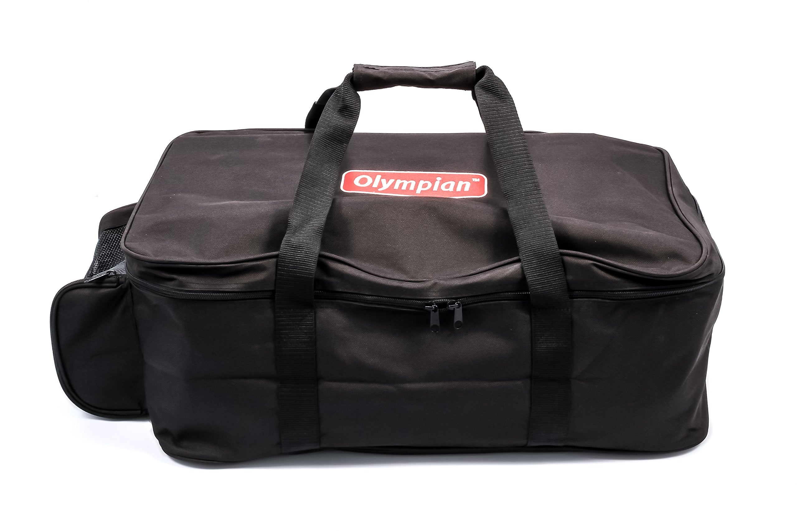 Camco Olympian front view showing full grill coverage and protection