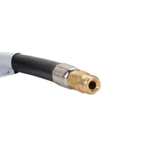 Camco pigtail connected to RV regulator in use, shows safe operational setup