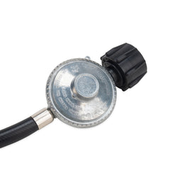 Camco Type-1 Acme connection attached to propane cylinder for quick, secure mounting