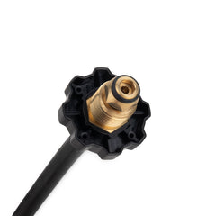 Camco soft-nose POL connection close-up for easier hand-tight installation