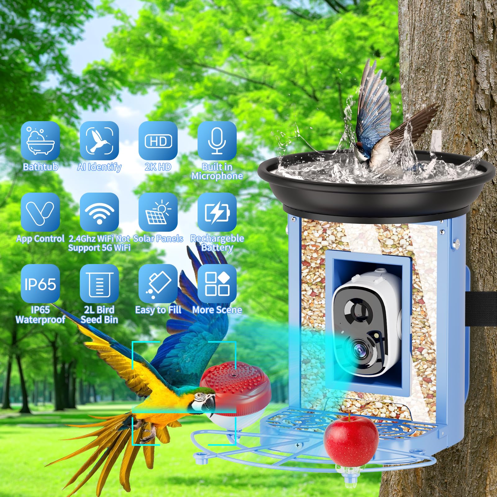 Camii held in hand for size comparison showing compact, durable backyard fit