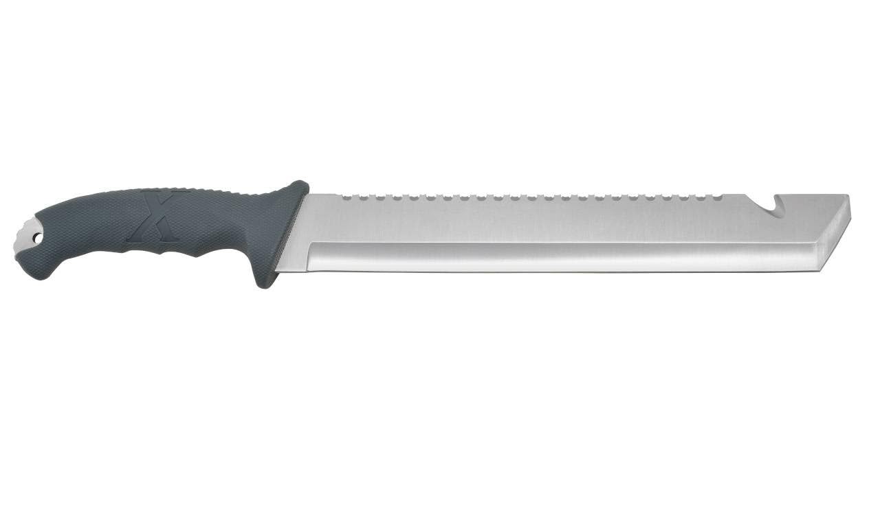 Camillus blade close-up showing titanium-bonded finish and sharp edge benefit