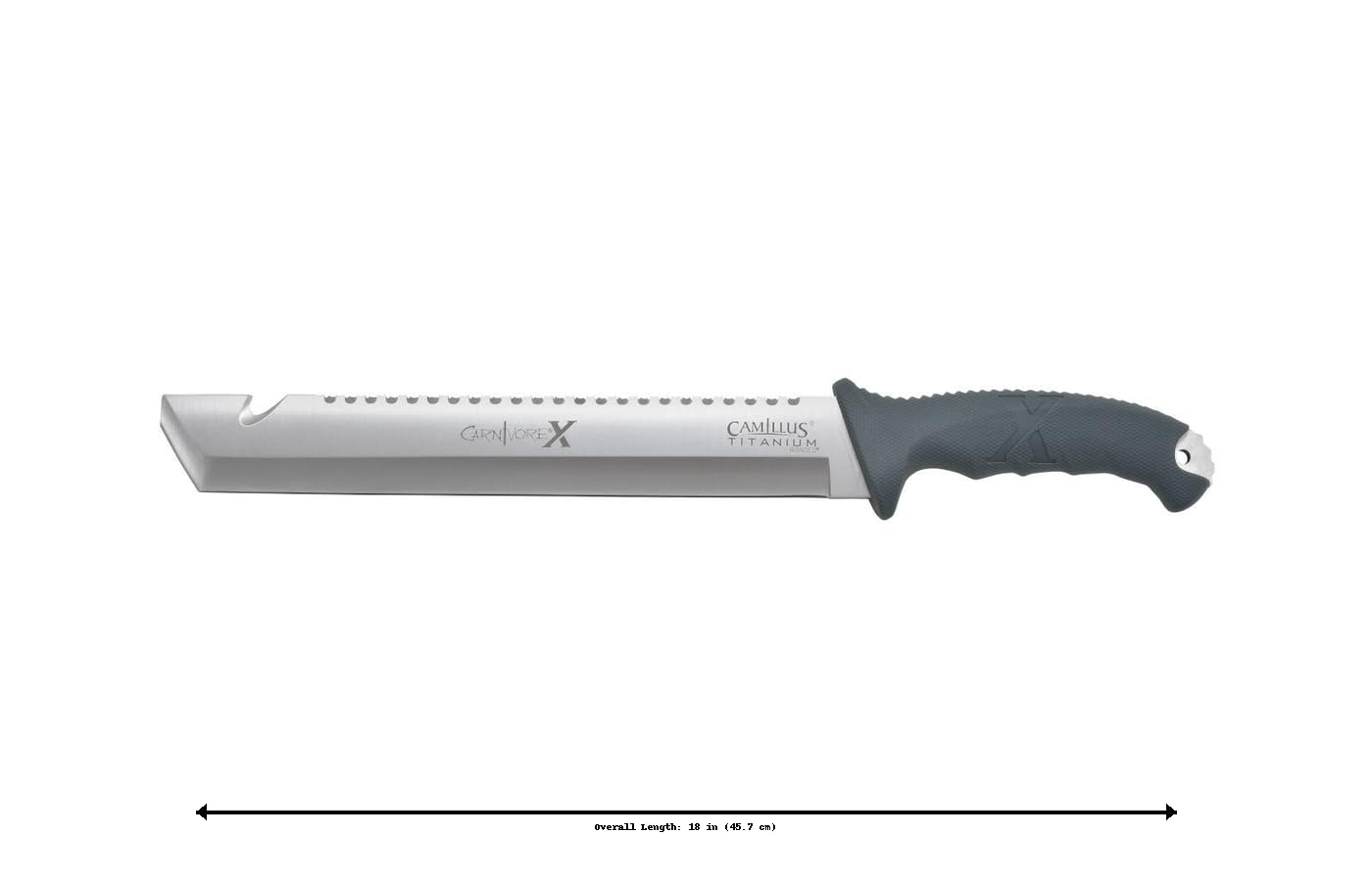 Camillus full-tang profile showing one-piece steel strength and balanced control
