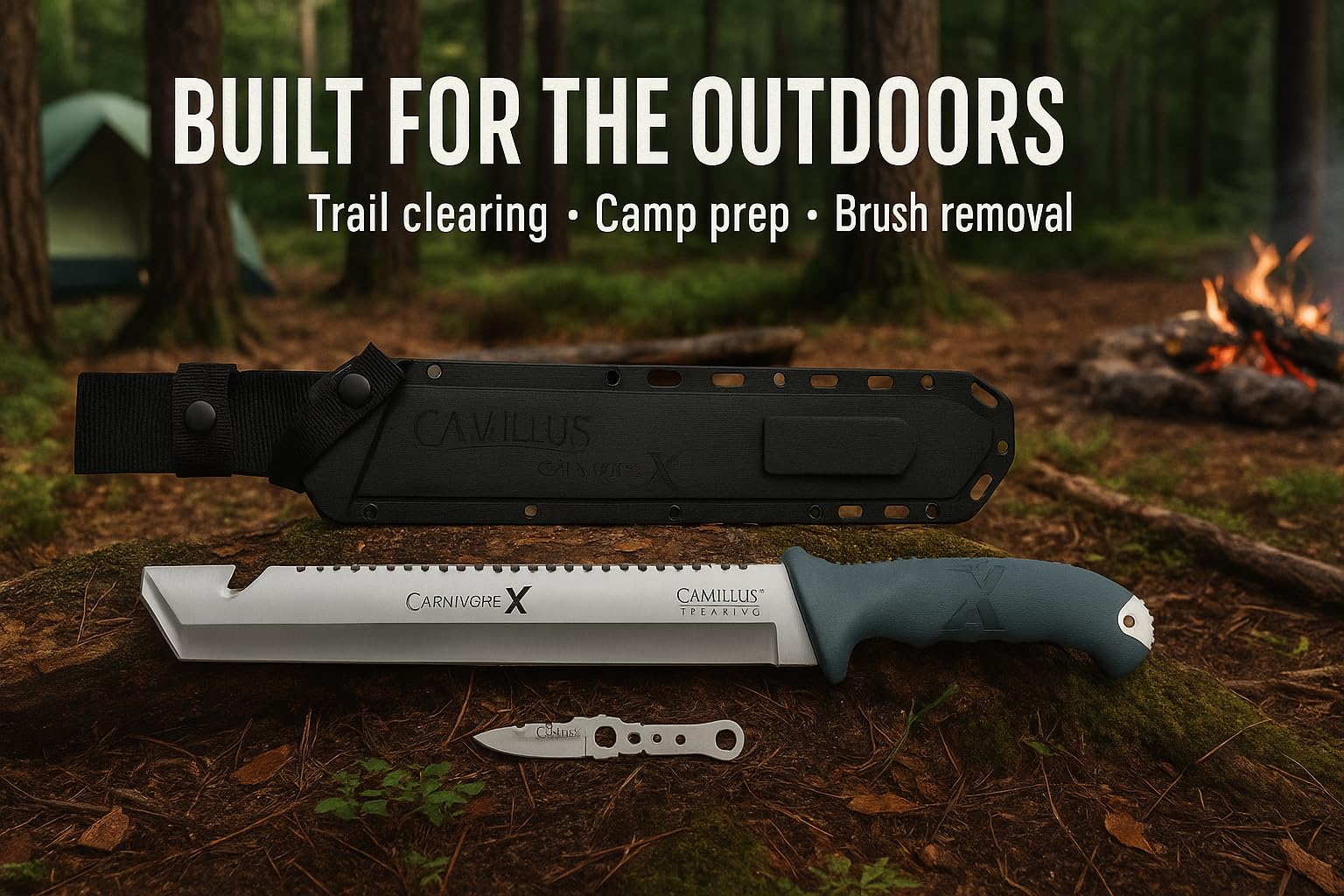 Camillus textured gray handle grip close-up for secure handling in wet conditions