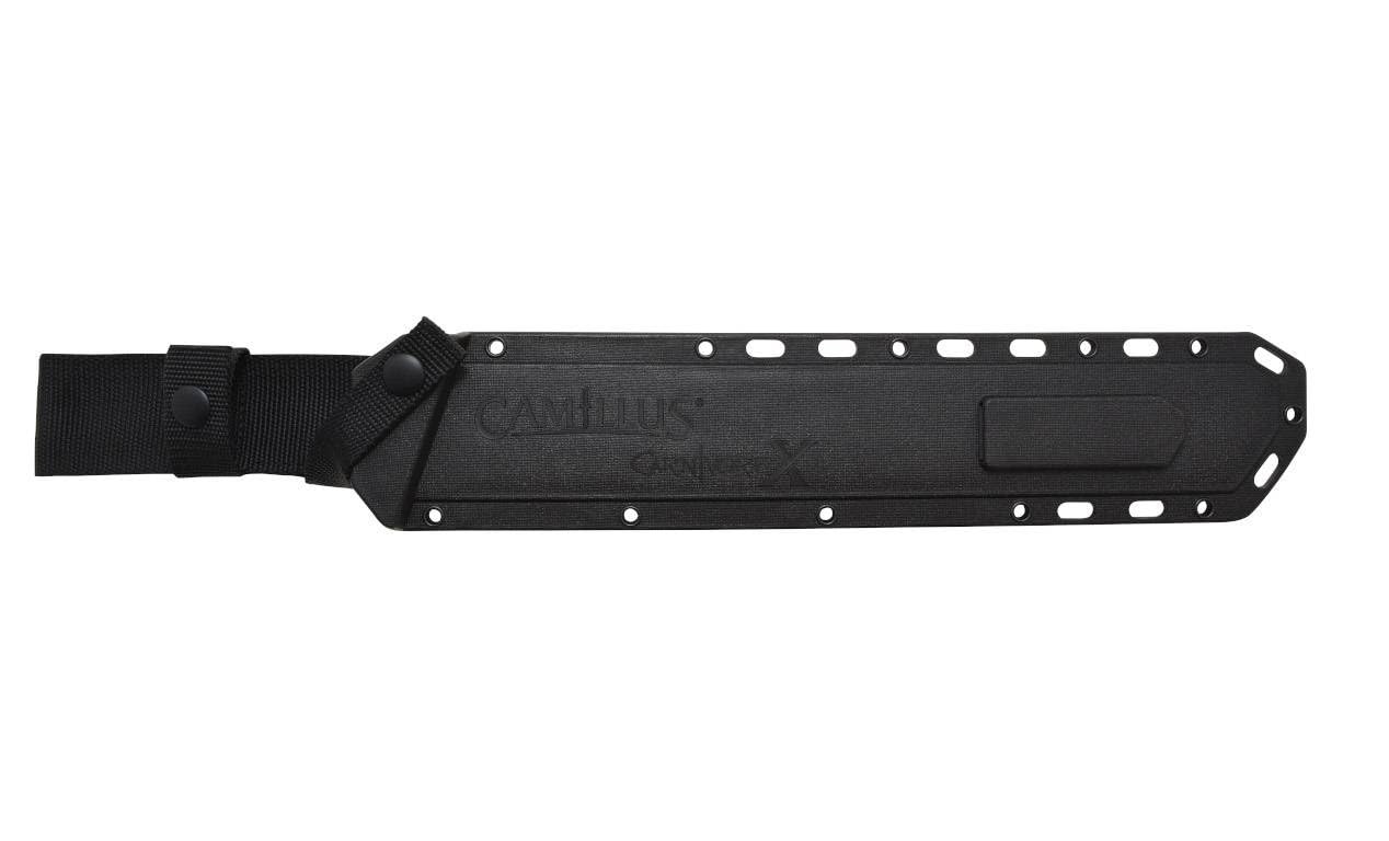 Camillus saw-back spine detail highlighting saw teeth for cutting vines and saplings
