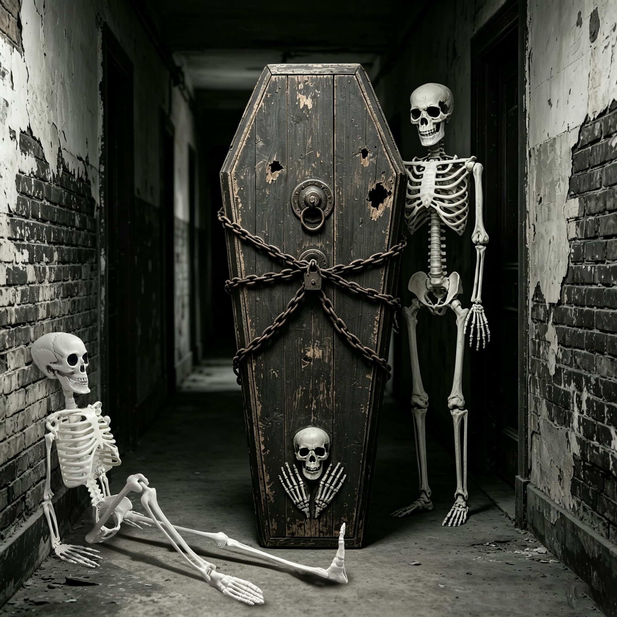 CAMIRUS pair of skeletons staged in yard creating layered Halloween display