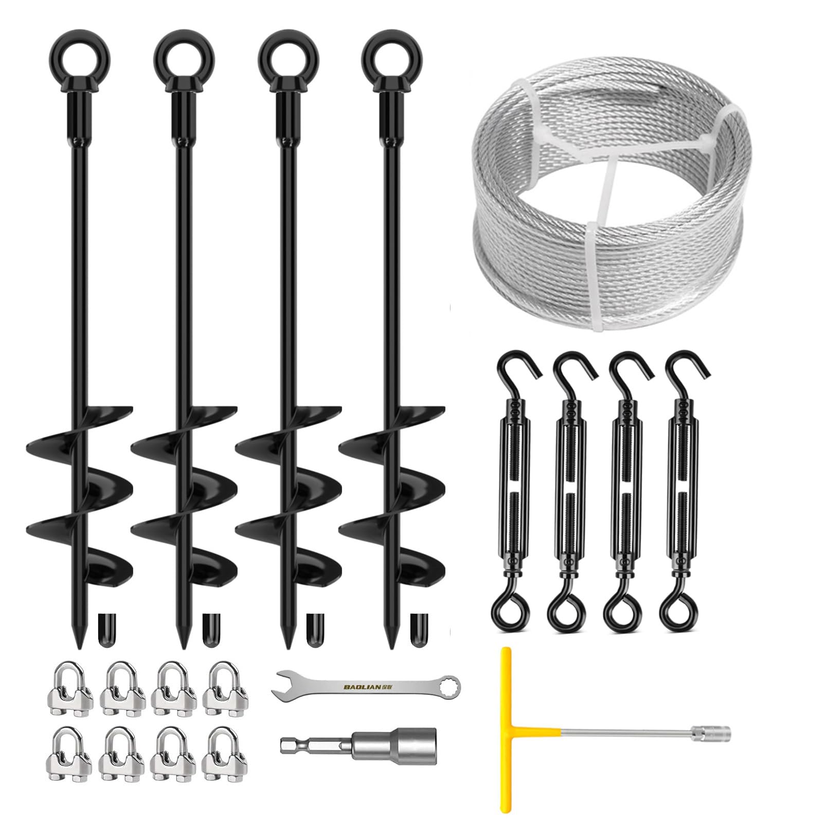 Camitlli front view of 4-pack anchors showing complete kit and benefit