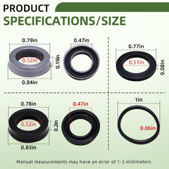 CAMOLIKOS laid out seals and fiber washers showing all included parts for easy replacement