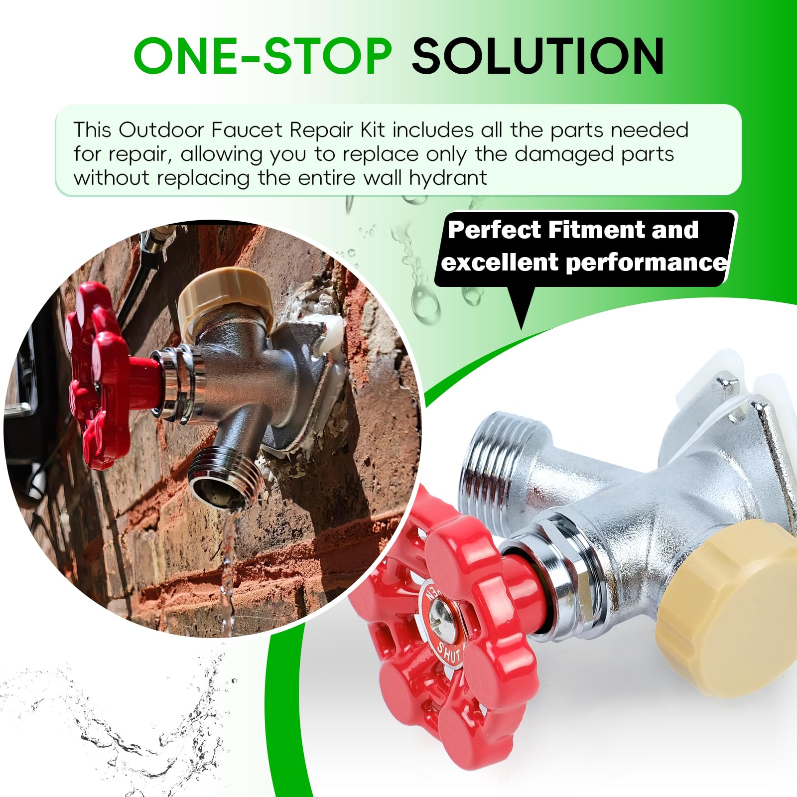 Camoo assortment of handles and hardware for easy faucet repair