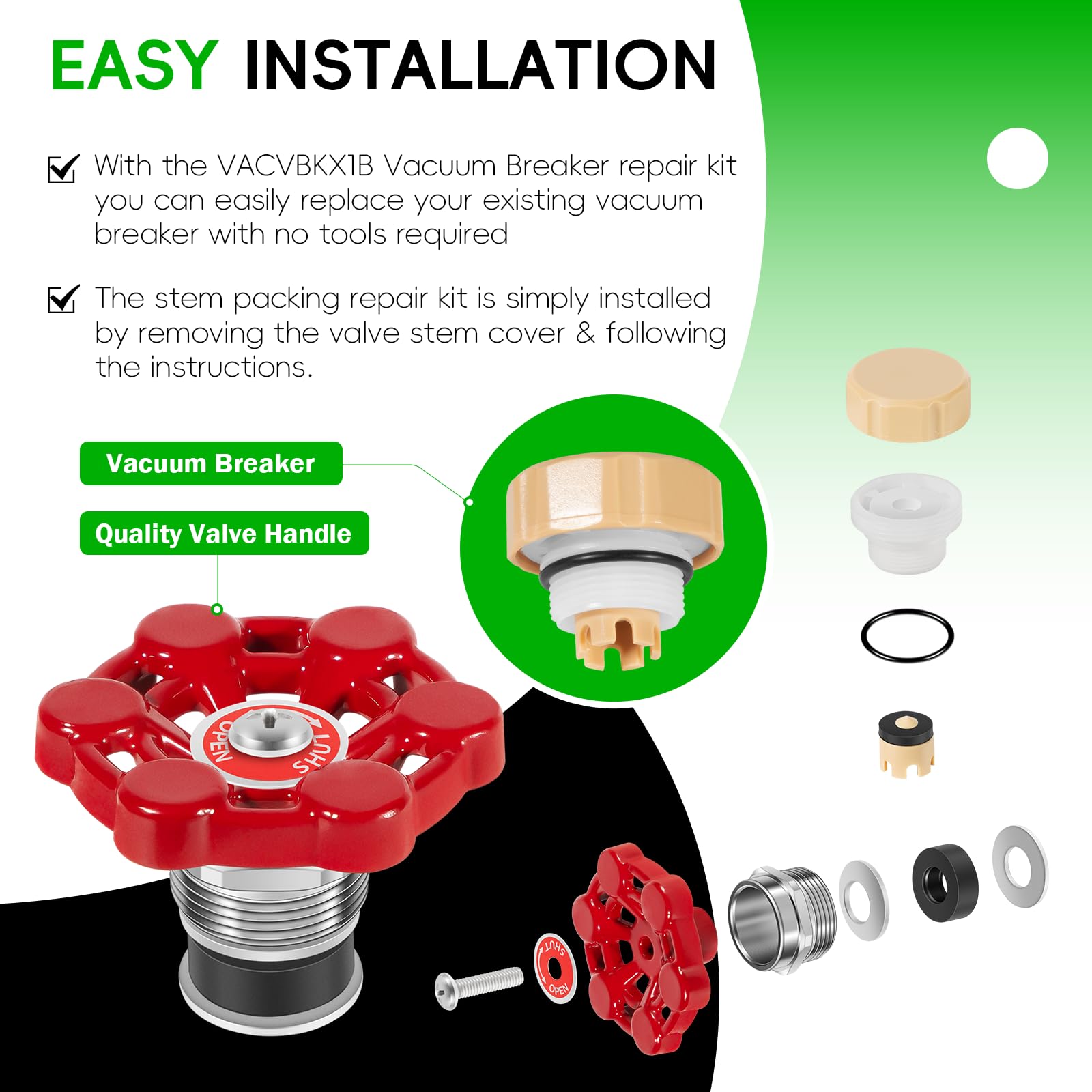 Camoo kit installed on outdoor faucet demonstrating restored function