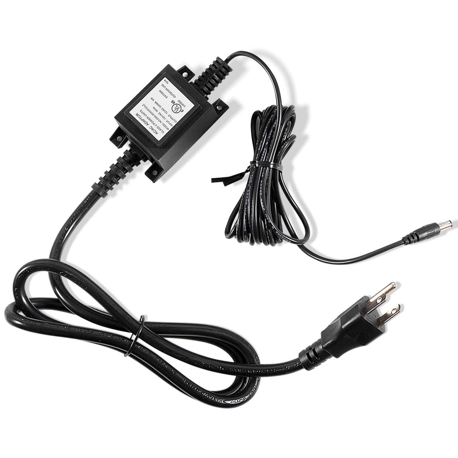 Camoo transformer specification label detail confirming 12V 6VA output