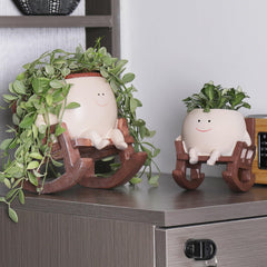 Camotank side profile of rocking chair planter highlighting shape and stability