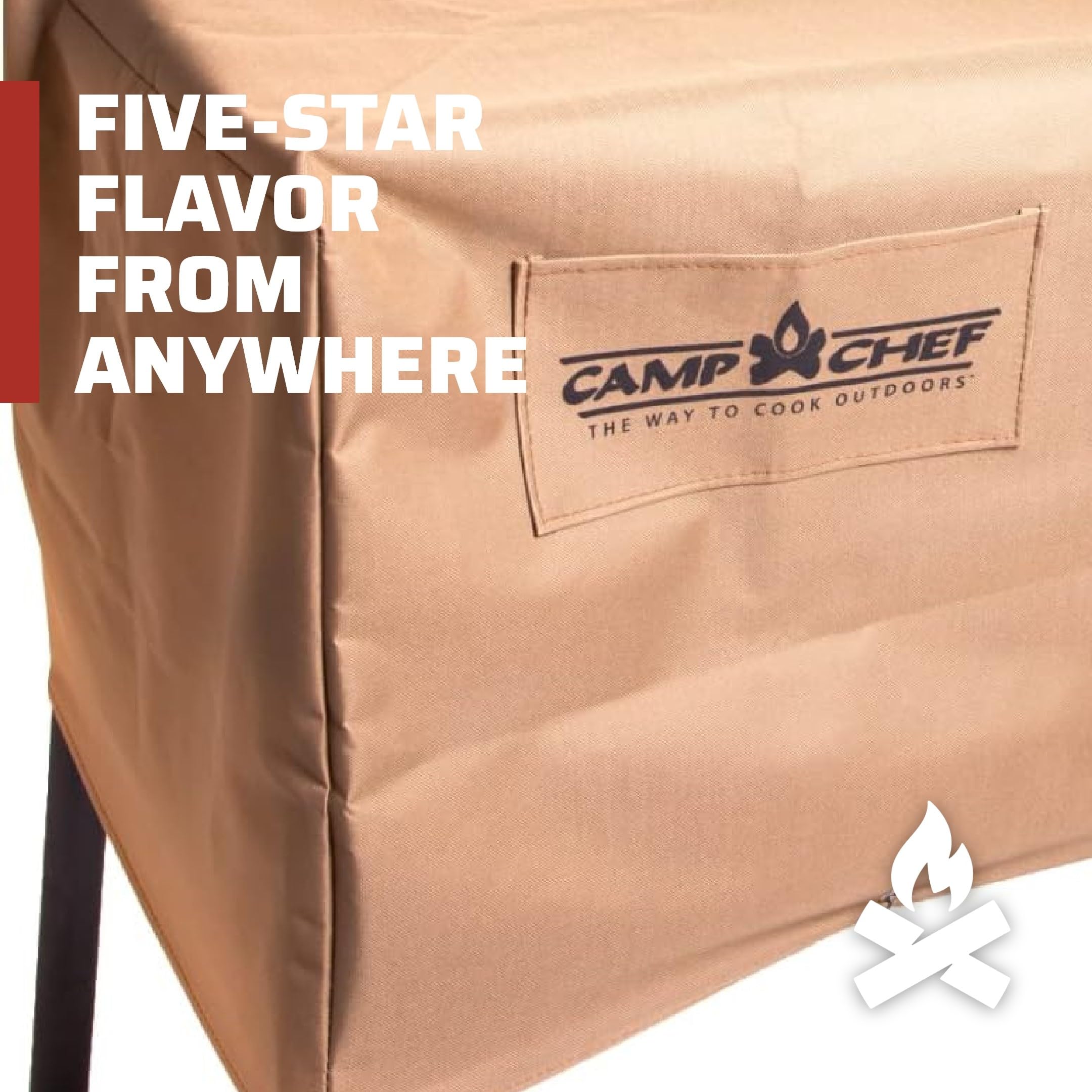 Camp Chef cover folded compactly for easy storage and transport convenience