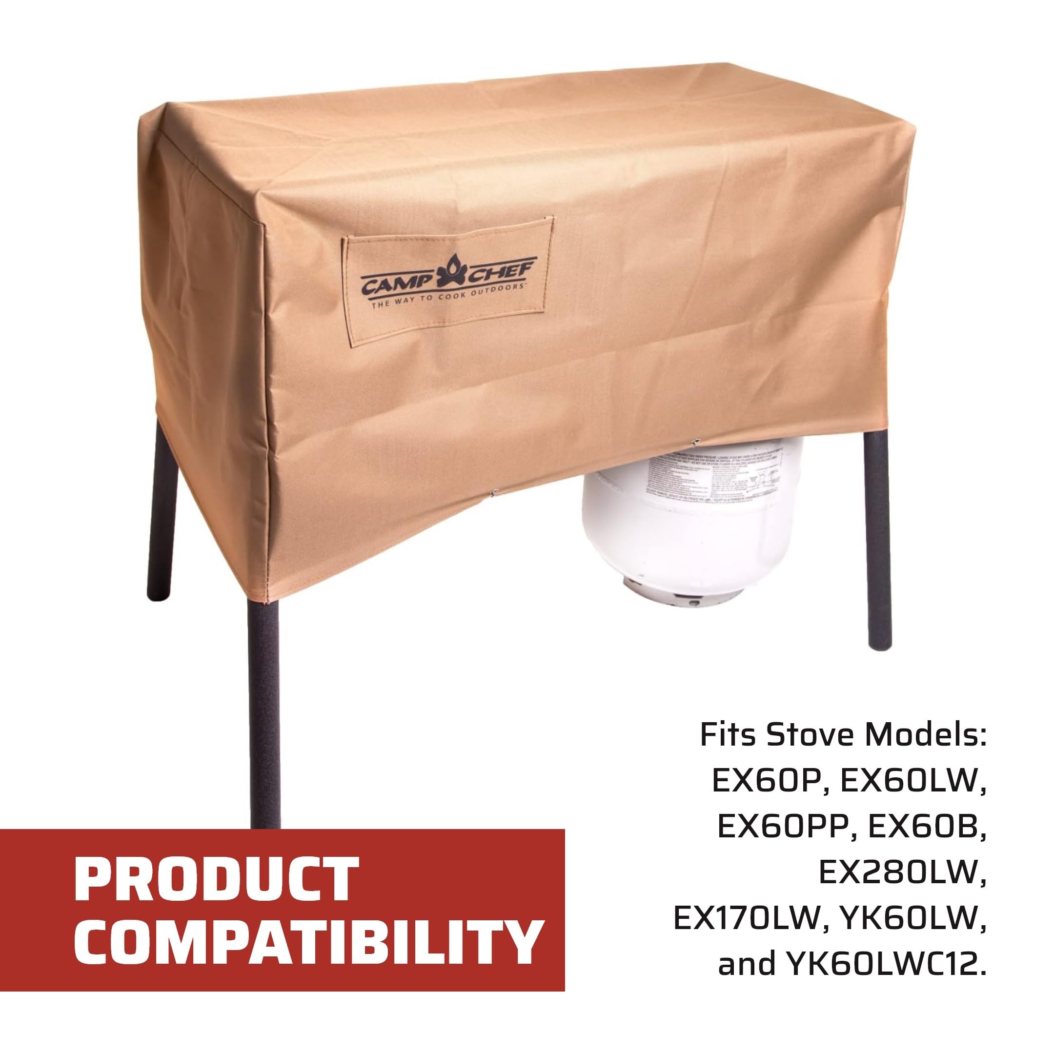 Camp Chef cover with water beading on surface to show moisture resistance