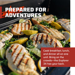 Camp Chef detailed shot of cast-aluminum burner delivering even high-heat performance