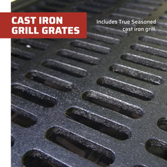 Camp Chef temperature gauge on lid offering quick heat monitoring