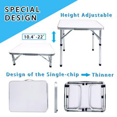 Camp Field folded flat table demonstrating slim packed profile for convenient transport
