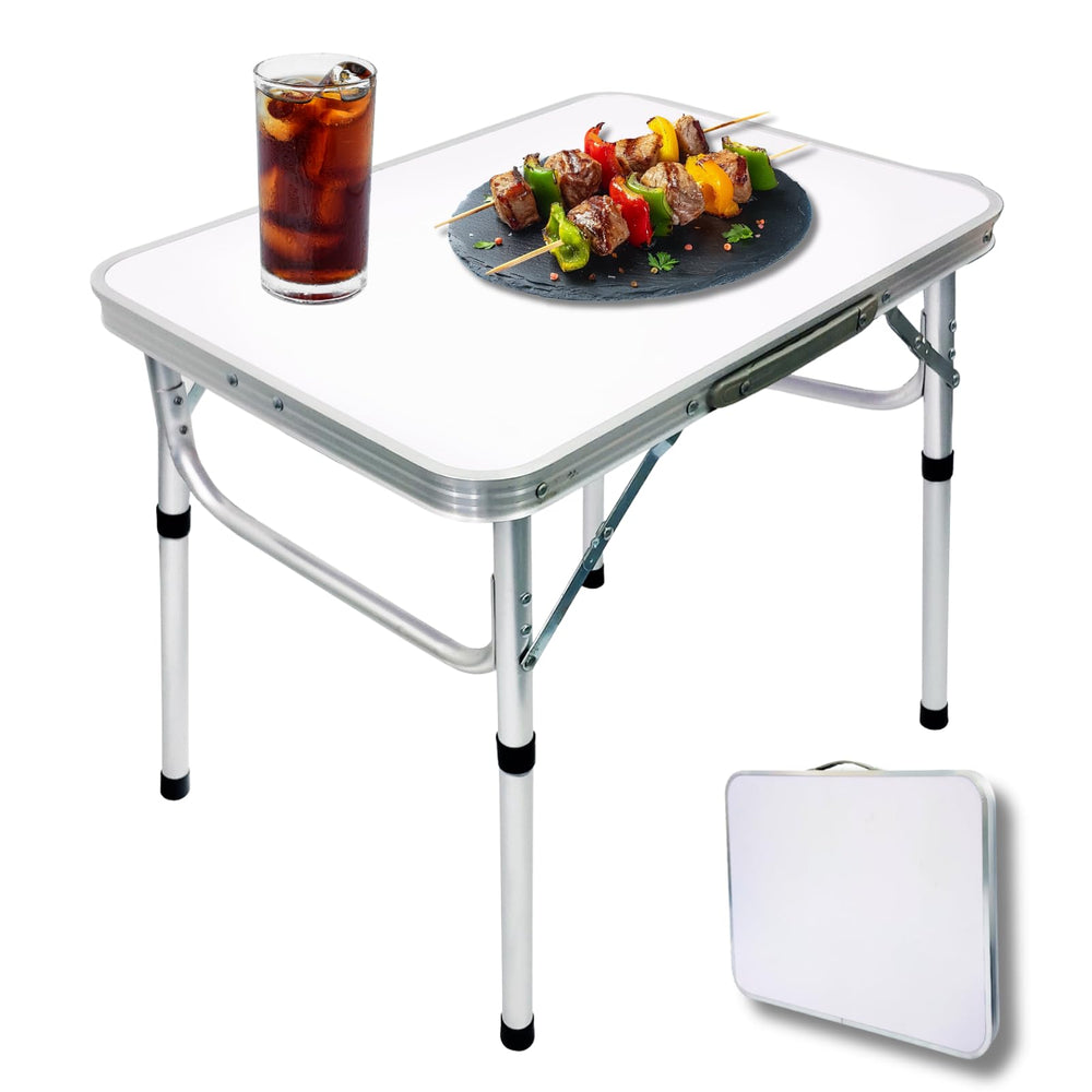 Camp Field front view of folding table showing compact tabletop and stable legs for easy setup