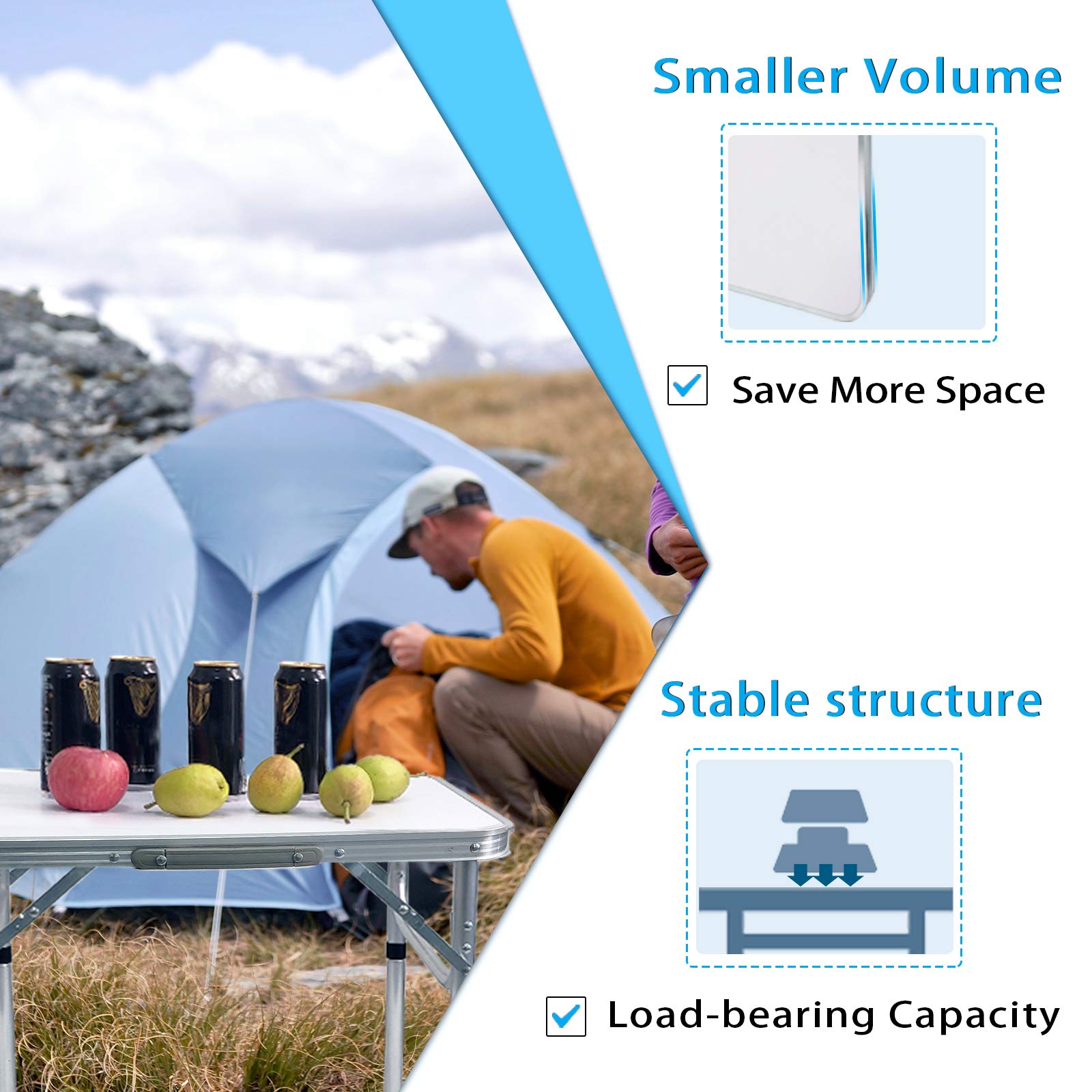 Camp Field leg lock detail on aluminum alloy frame providing sturdy support and safety