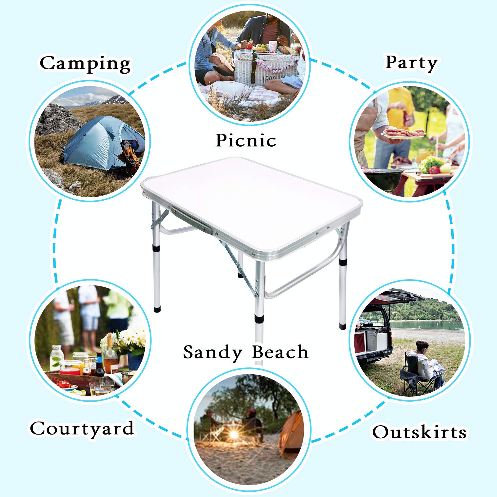 Camp Field low-height setup used for picnic seating and ground-level convenience