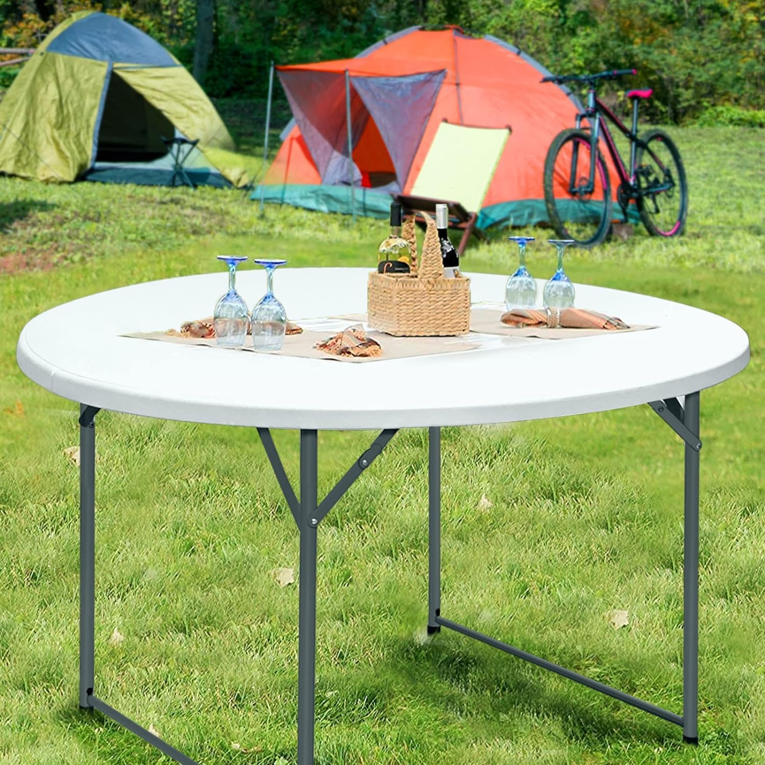 CAMP SOLUTIONS close texture of resin top showing scratch and stain resistance