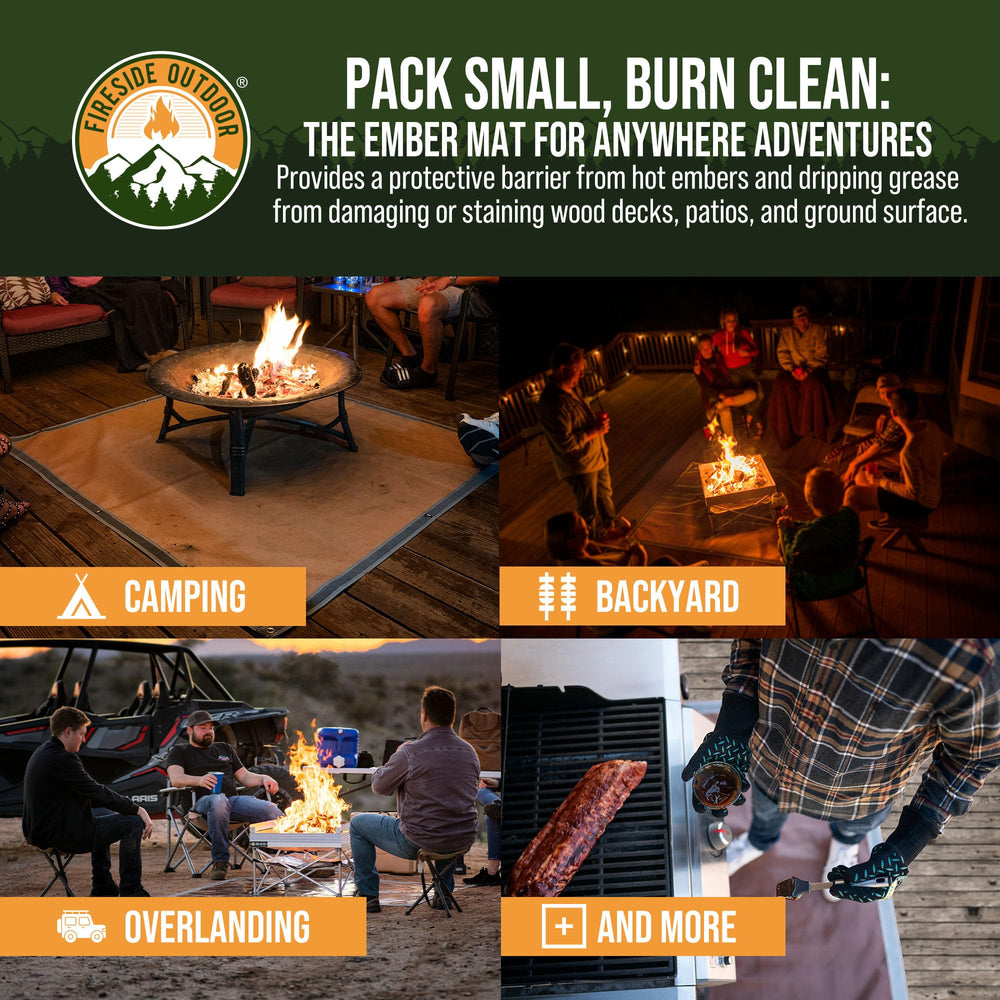Campfire Defender reflective edging and stainless grommet detail for stability