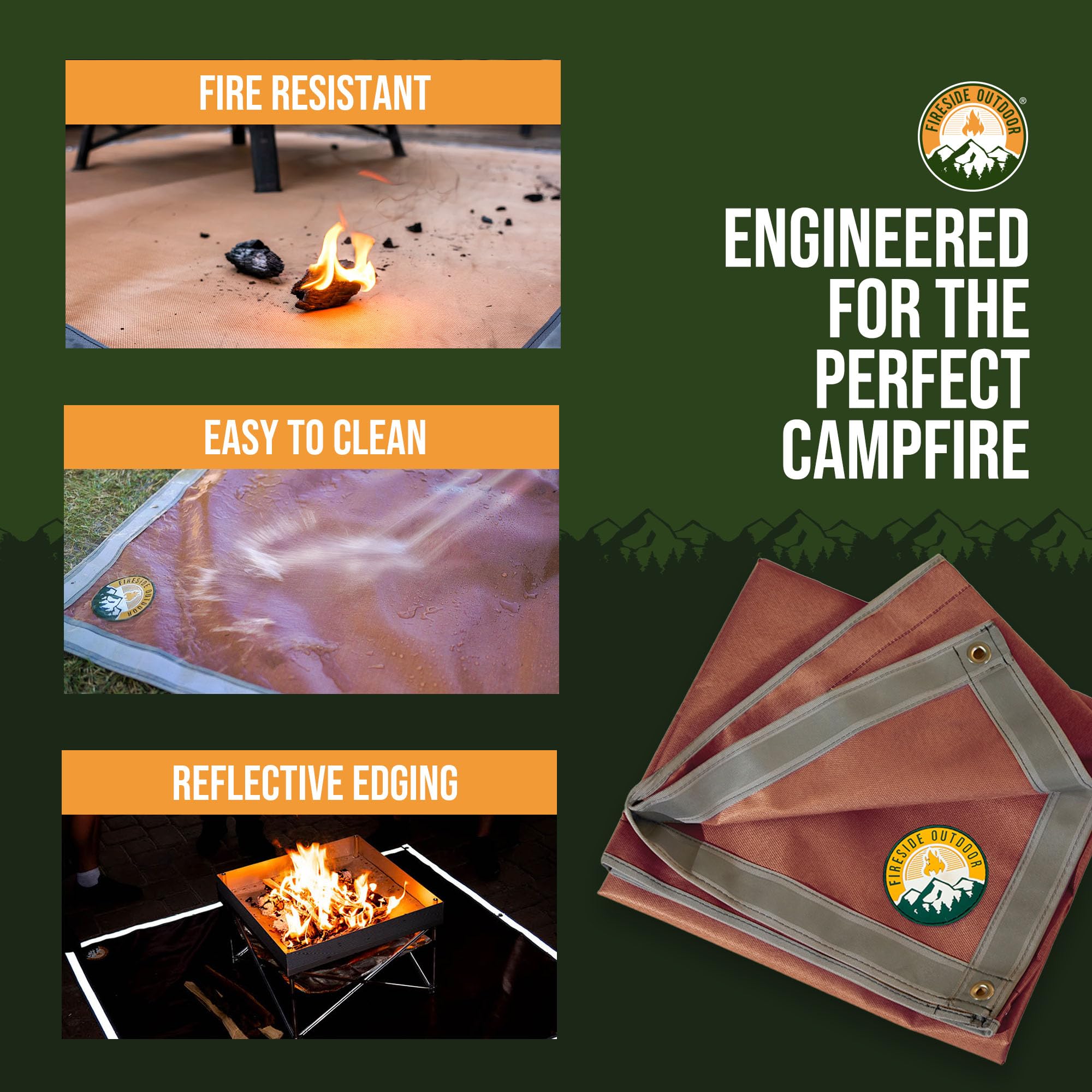 Campfire Defender under a solo fire pit catching embers and ash