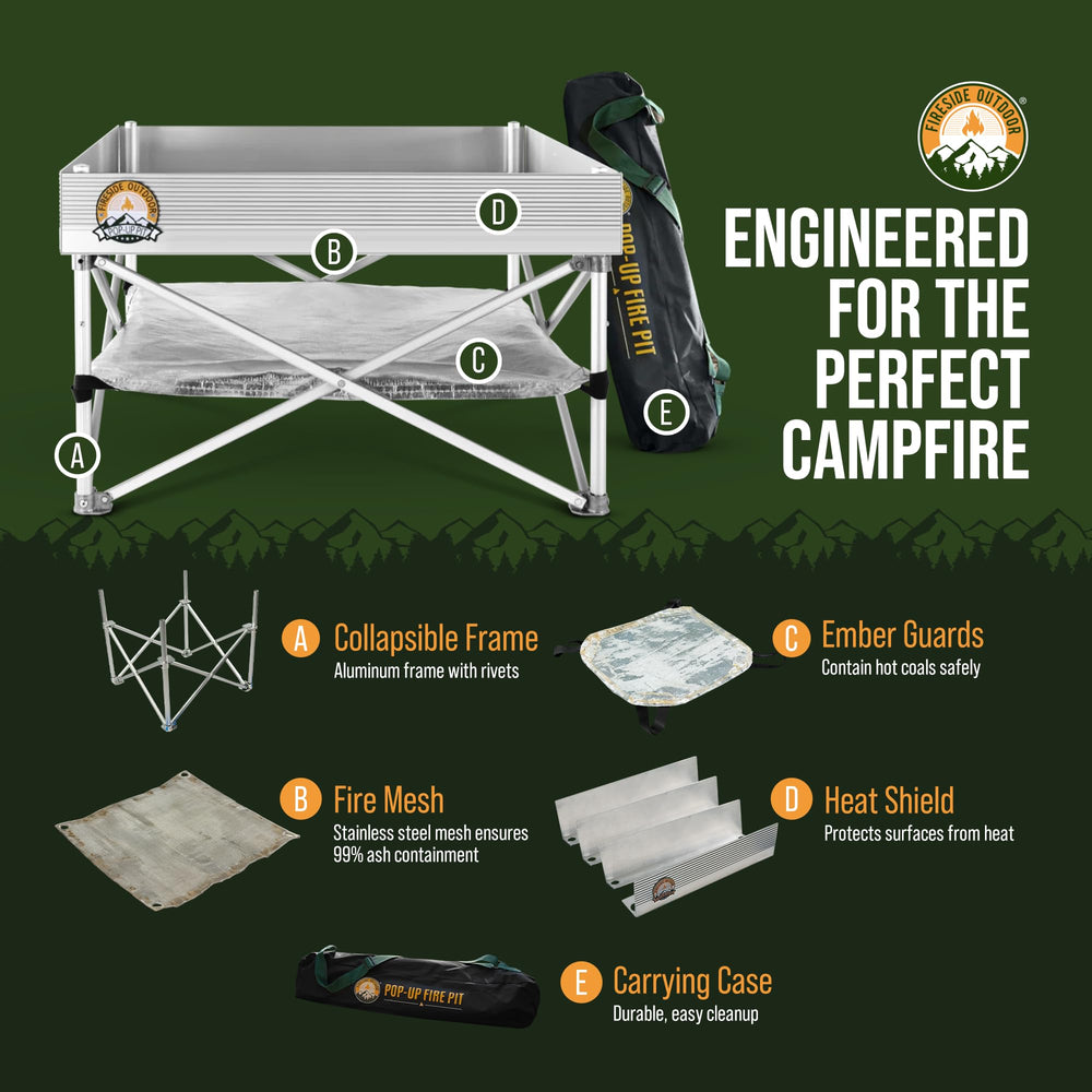 Campfire Defender patented mesh close-up showing improved airflow and cleaner burn