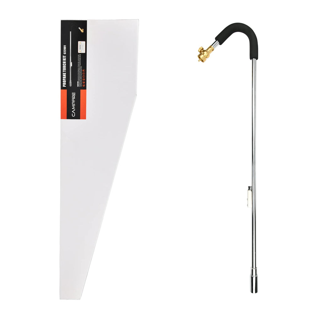 CAMPFIRE torch front view showing compact design and easy control benefit