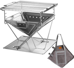CAMPINGMOON assembled fire pit grill showing durable cooking surface and stable frame