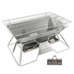 campingmoon MT-3 front view showing sturdy stainless steel and large cooking area for group meals