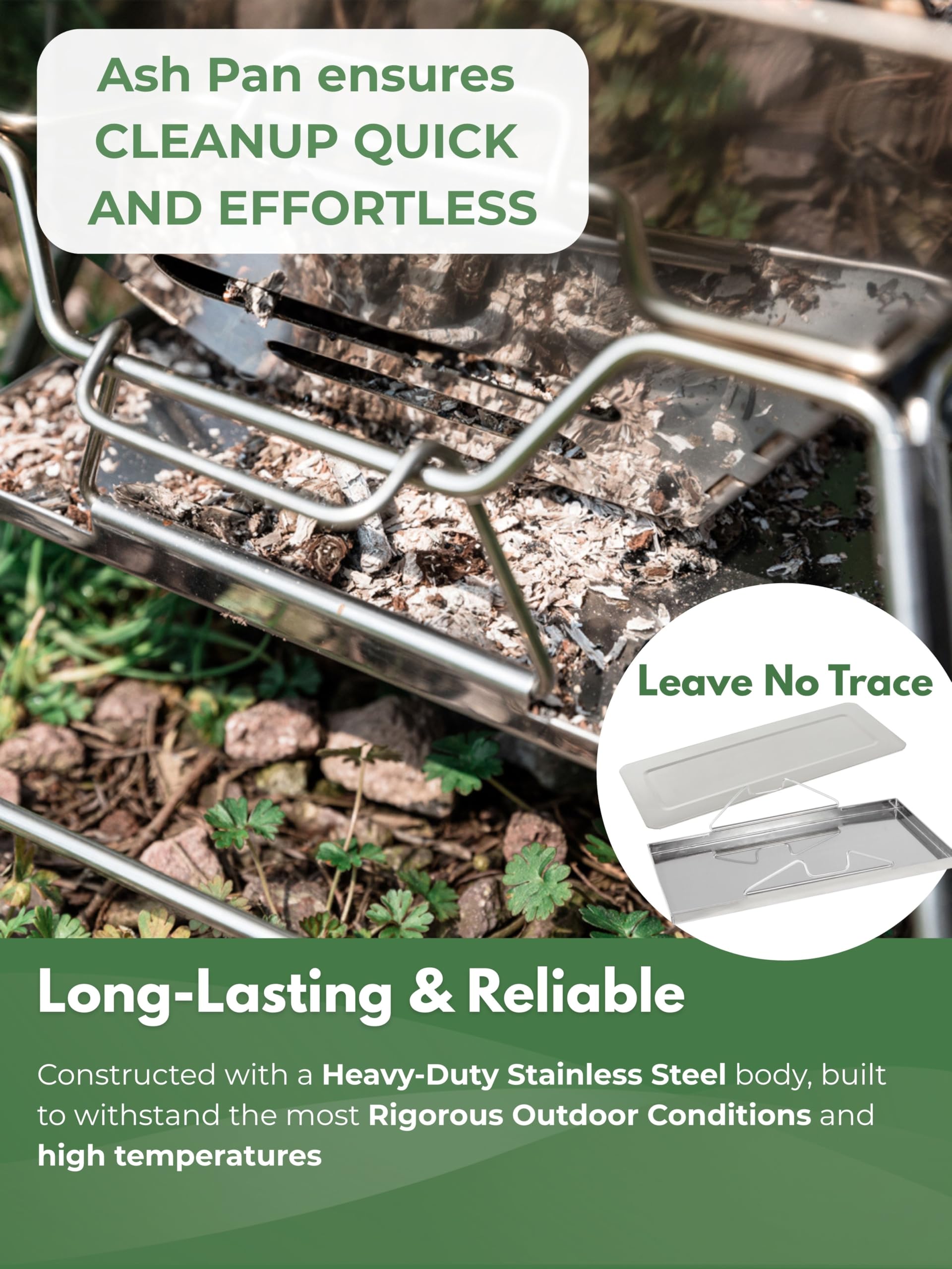 campingmoon MT-3 grilling steaks over charcoal to show even cooking performance and heavy-duty build
