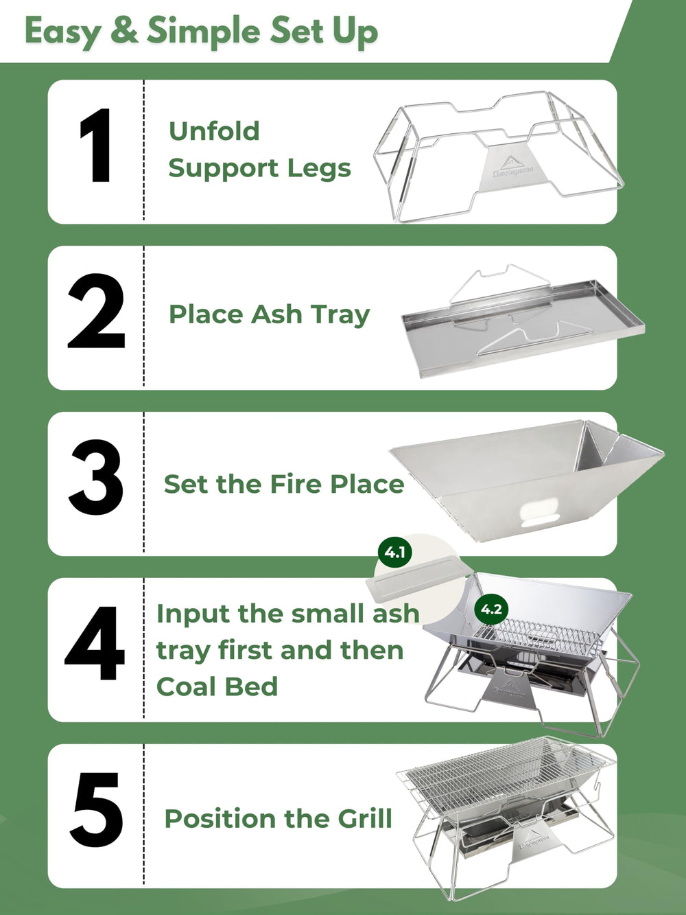 campingmoon MT-3 next to backpack to show folded size scale and portability for backpackers