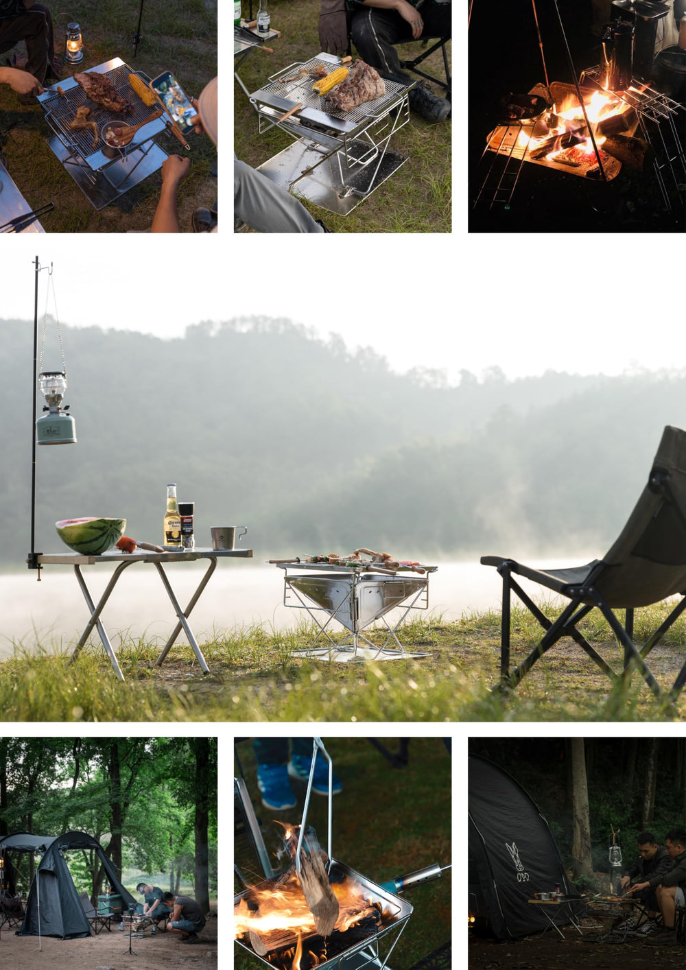 camping moon size scale next to backpack showing packable flat profile
